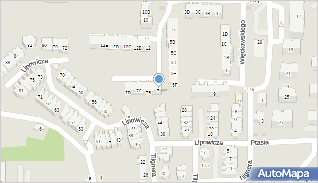 Gdańsk, Więckowskiego Józefa, prof., 7A, mapa Gdańska