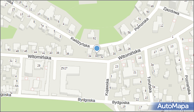 Gdynia, Witomińska, 32a, mapa Gdyni