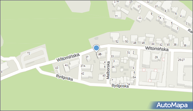 Gdynia, Witomińska, 35A, mapa Gdyni