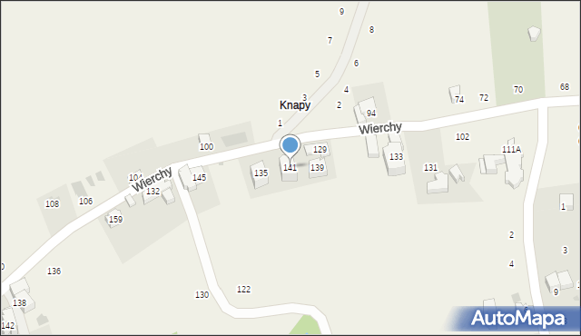 Gliczarów Górny, Wierchy, 141, mapa Gliczarów Górny