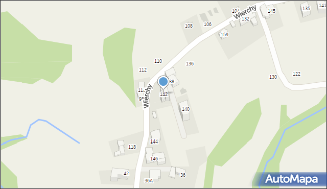 Gliczarów Górny, Wierchy, 142, mapa Gliczarów Górny