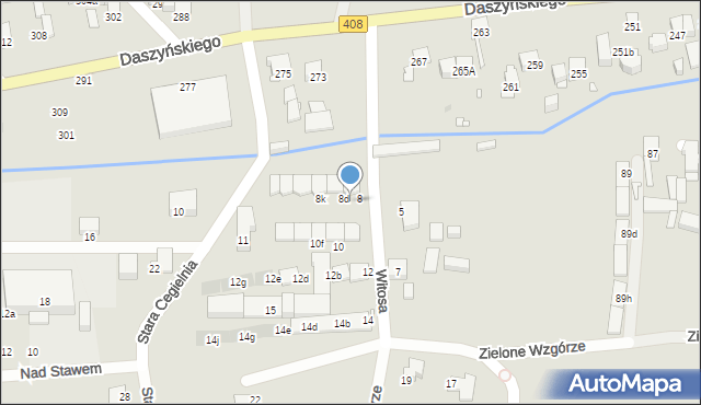 Gliwice, Witosa Wincentego, 8c, mapa Gliwic
