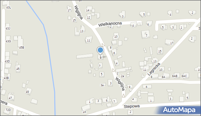 Gliwice, Wigilijna, 9, mapa Gliwic