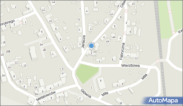 Gliwice, Wierzbowa, 1, mapa Gliwic