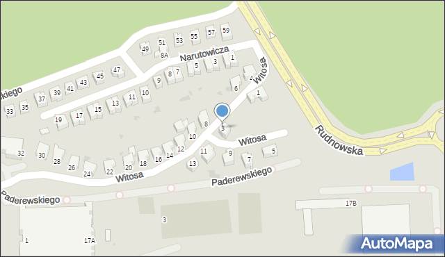 Głogów, Witosa Wincentego, 3, mapa Głogów