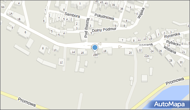 Gniew, Wiślana, 18A, mapa Gniew