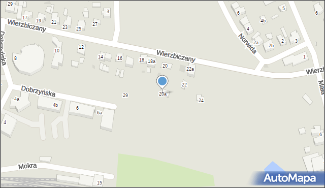 Gniezno, Wierzbiczany, 20a, mapa Gniezna