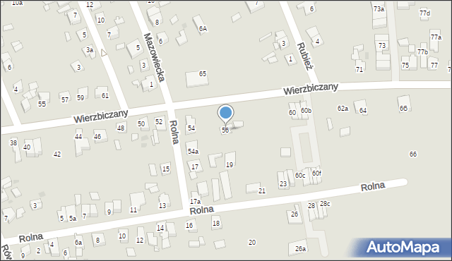 Gniezno, Wierzbiczany, 56, mapa Gniezna