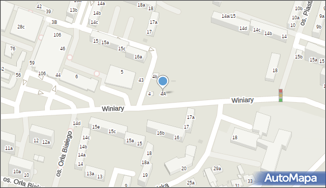 Gniezno, Winiary, 4A, mapa Gniezna