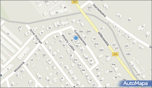 Gniezno, Wiosny Ludów, 58a, mapa Gniezna