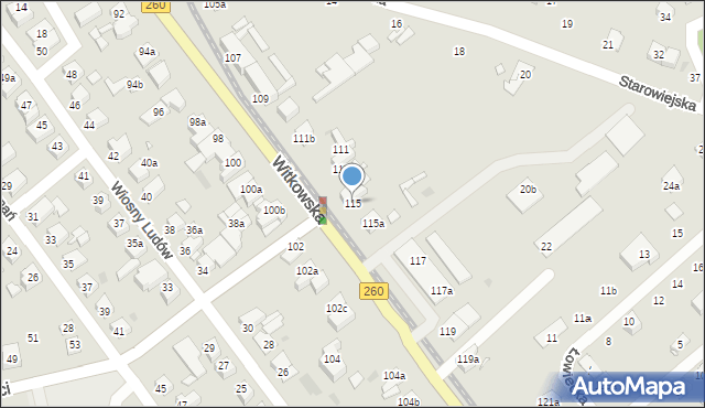 Gniezno, Witkowska, 115, mapa Gniezna