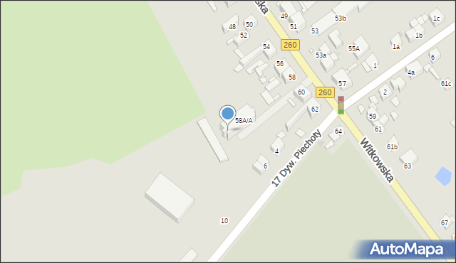 Gniezno, Witkowska, 58A/B, mapa Gniezna