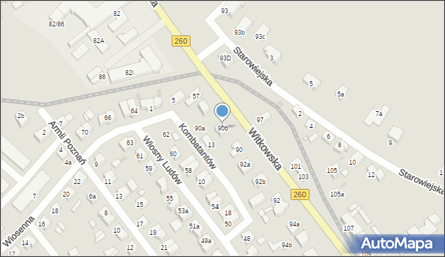 Gniezno, Witkowska, 90b, mapa Gniezna