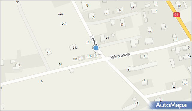 Godzikowice, Wierzbowa, 14, mapa Godzikowice