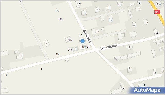 Godzikowice, Wierzbowa, 14b, mapa Godzikowice