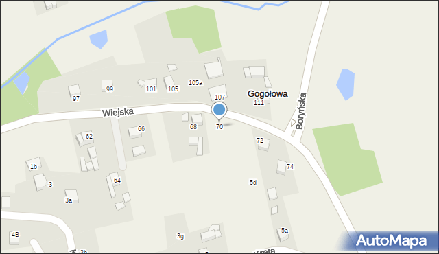 Gogołowa, Wiejska, 70, mapa Gogołowa