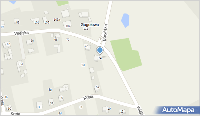 Gogołowa, Wiejska, 74, mapa Gogołowa