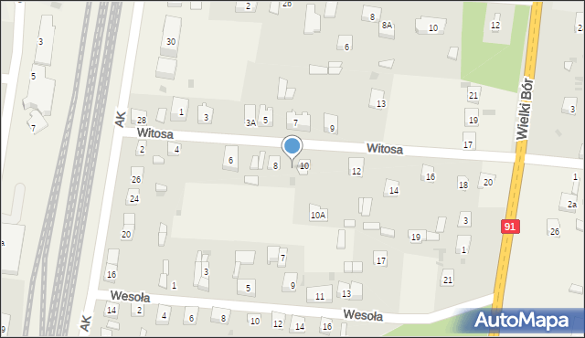 Gomunice, Witosa Wincentego, 8A, mapa Gomunice