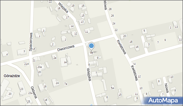 Górażdże, Wiejska, 9a, mapa Górażdże