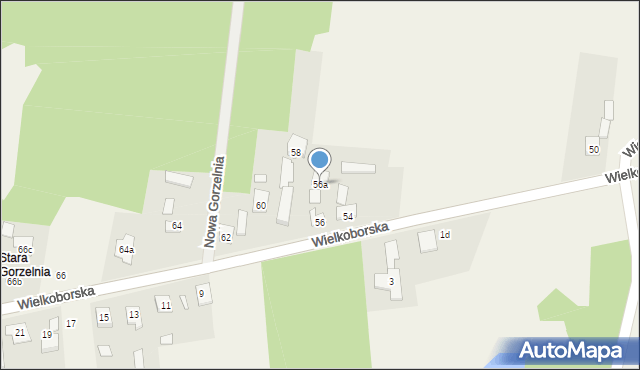 Gorzelnia, Wielkoborska, 56a, mapa Gorzelnia