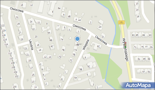 Gorzów Wielkopolski, Wiejska, 6B, mapa Gorzów Wielkopolski