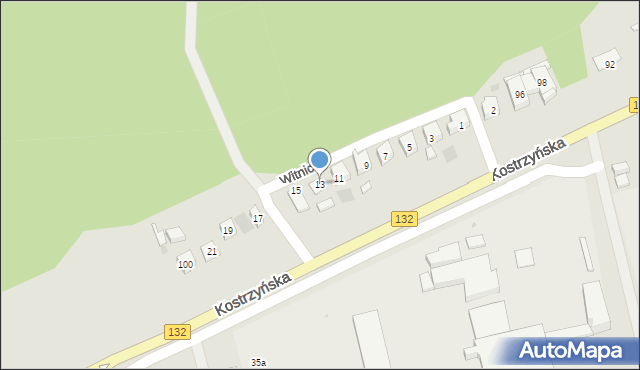 Gorzów Wielkopolski, Witnicka, 13, mapa Gorzów Wielkopolski