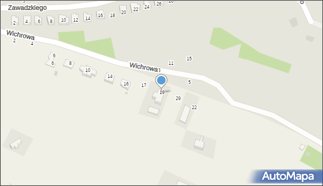 Gościęcice, Wichrowa, 19, mapa Gościęcice