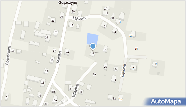 Goszczyno, Wiejska, 9, mapa Goszczyno