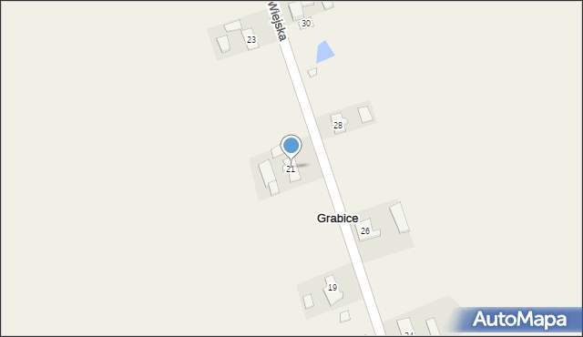 Grabice, Wiejska, 21, mapa Grabice