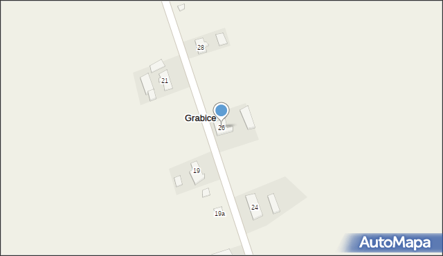 Grabice, Wiejska, 26, mapa Grabice