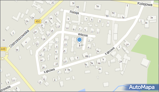 Grabów nad Prosną, Witosa Wincentego, 6, mapa Grabów nad Prosną