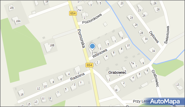 Grabowiec, Wiśniowa, 1, mapa Grabowiec