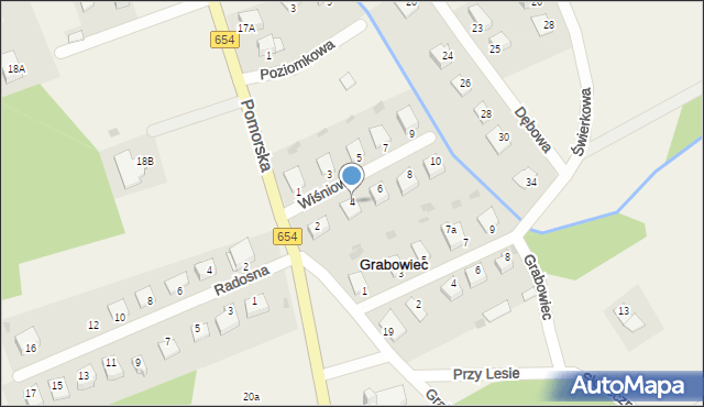 Grabowiec, Wiśniowa, 4, mapa Grabowiec