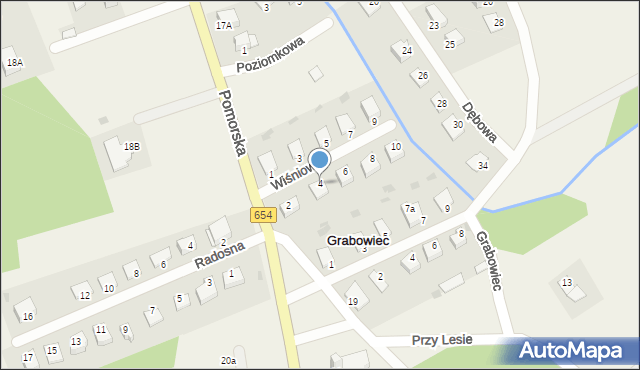 Grabowiec, Wiśniowa, 4, mapa Grabowiec