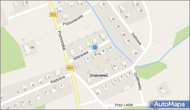 Grabowiec, Wiśniowa, 6, mapa Grabowiec