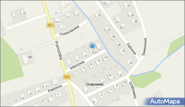 Grabowiec, Wiśniowa, 7, mapa Grabowiec