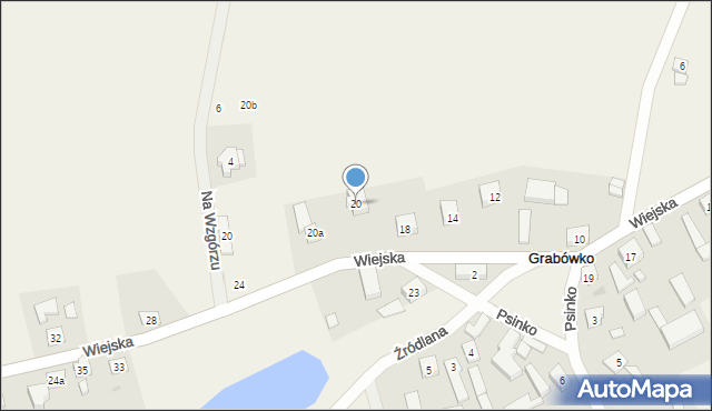 Grabówko, Wiejska, 20, mapa Grabówko