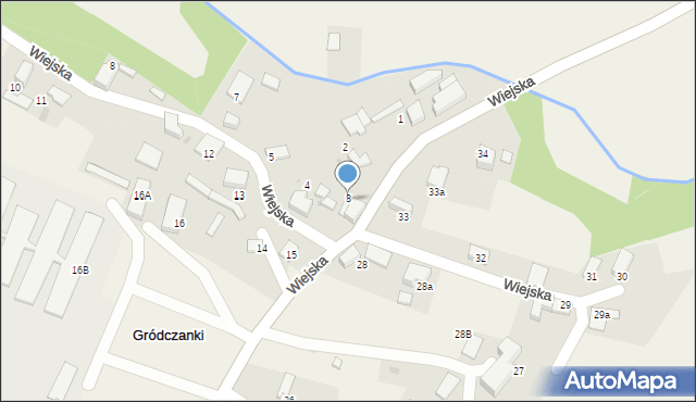 Gródczanki, Wiejska, 3, mapa Gródczanki