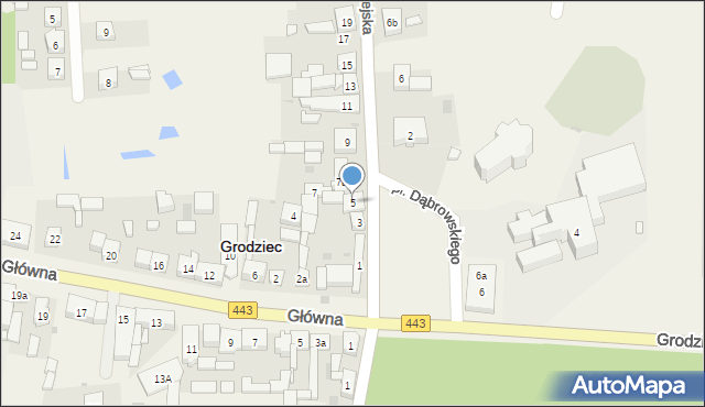 Grodziec, Wiejska, 5, mapa Grodziec