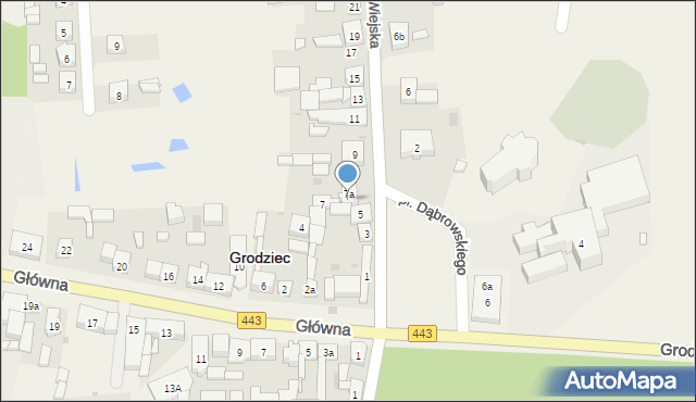 Grodziec, Wiejska, 7b, mapa Grodziec