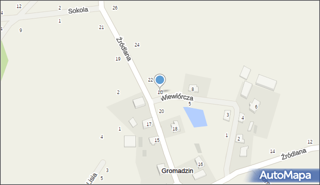 Gromadzin, Wiewiórcza, 10, mapa Gromadzin