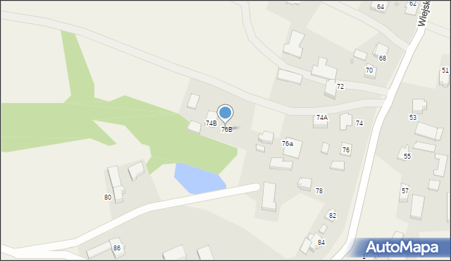 Grzawa, Wiejska, 76B, mapa Grzawa