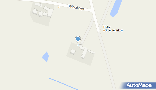 Grzebienisko, Wierzbowa, 4, mapa Grzebienisko