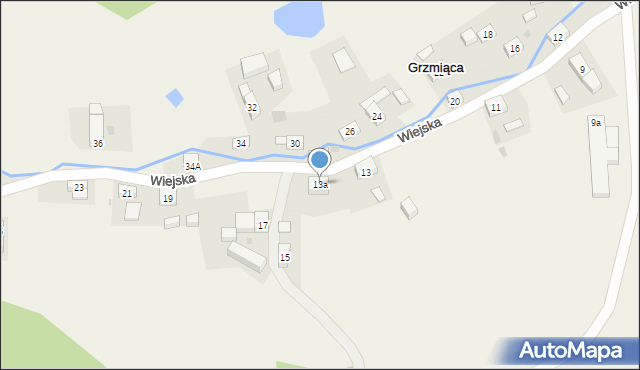 Grzmiąca, Wiejska, 13a, mapa Grzmiąca