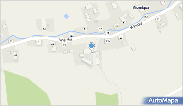 Grzmiąca, Wiejska, 17, mapa Grzmiąca