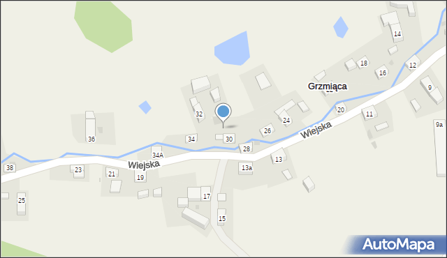 Grzmiąca, Wiejska, 32a, mapa Grzmiąca