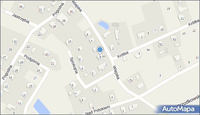 Grzybno, Wiejska, 3, mapa Grzybno