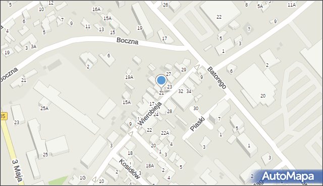 Hajnówka, Wierobieja Ignacego, ks., 21, mapa Hajnówka