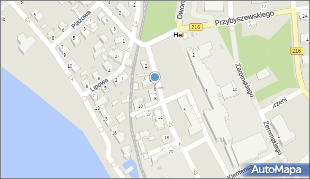 Hel, Wiejska, 6, mapa Hel