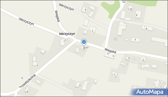 Iskrzyczyn, Wiejska, 15, mapa Iskrzyczyn